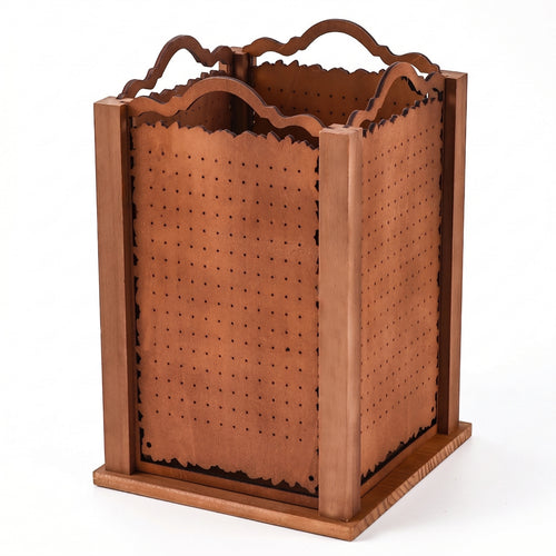 Accessory Holder Sturdy Construction Wooden Earring Stand Rotating Jewelry Display Stand Square Base