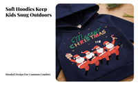 Unisex Kids Cartoon Hoodie, Christmas New Year Pullover, Long Sleeve Sweatshirt, Holiday Relaxed Top, Random Design