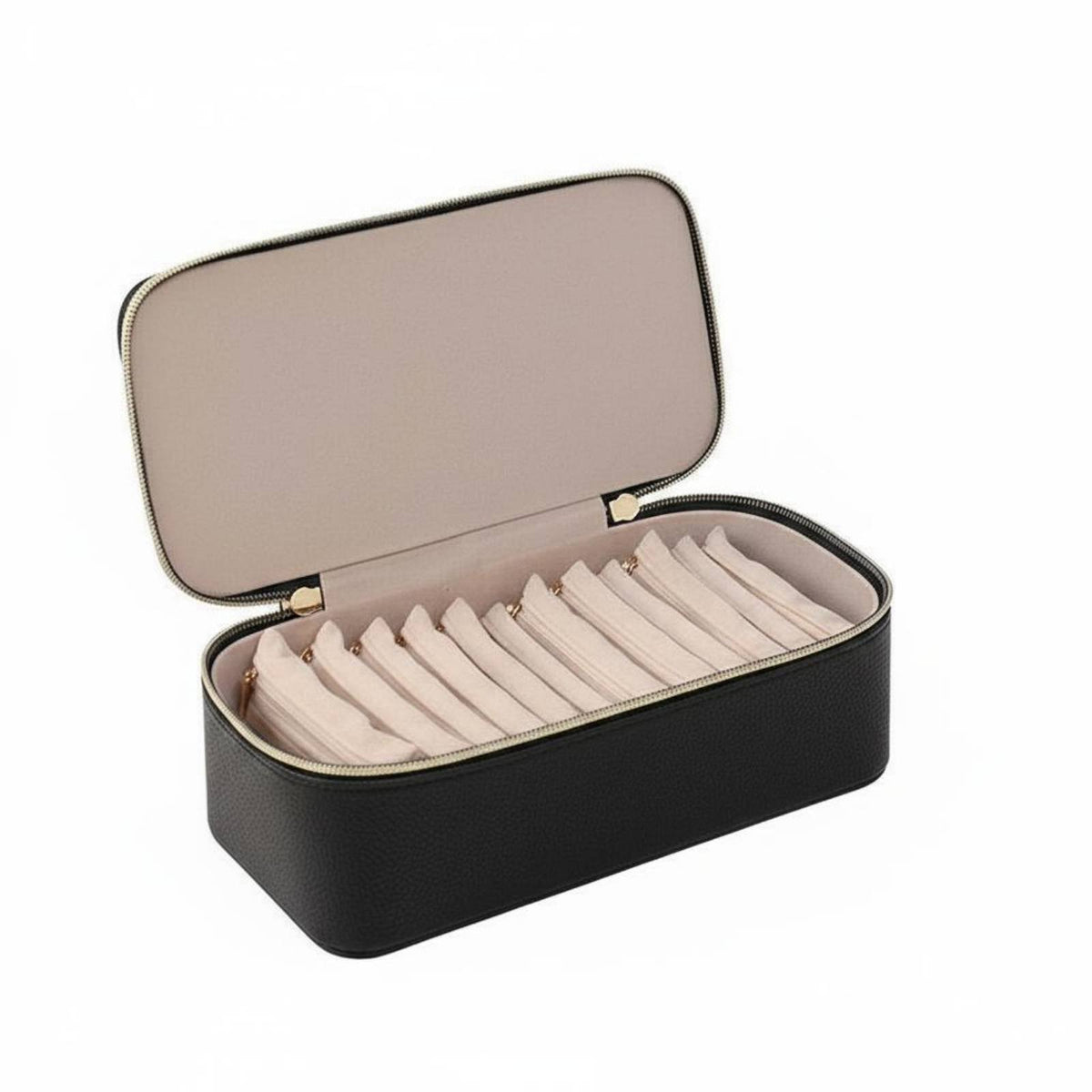 Portable Jewelry Travel Case Sleek Design 12-Pouch Jewelry Storage Box Large Capacity Safeguarding Soft Lining for Travelers