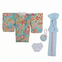 Floral Kimono Outfit Drawstring Pouch Kimono Accessory Set Soft
