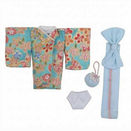 Floral Kimono Outfit Drawstring Pouch Kimono Accessory Set Soft
