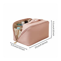 Waterproof Travel Cosmetic Bag Large Capacity Travel Makeup Bag Organized Pockets Portable Makeup Case for Jet Setters, Airplane Security, Gym