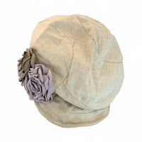 Flower Beret Bloom Design Linen Beret Lightweight for Autumn Wear