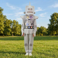 Children's Robot Costume Silver-Gray Full-Body Robot Outfit Polyester