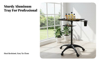 Easy to Move Rolling Salon Tray 360° Rotation Wheels Adjustable Height Rolling Salon Tray Strong Beahoop Capacity Utility Wagon Sturdy Construction for Hair Stylists, Hairstylists, Beauty Professionals, Barber Shop, Barbershop, Workstation