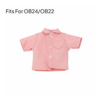 Doll Short Sleeve Shirt Casual Design Collared Doll Top Versatile for Hobbyists
