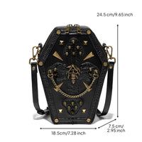Crossbody Bag with Shoulder Strap Edgy Casket-Shaped Bag Eye-Catching for Goths
