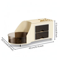 Vanity Organizer with Rotating Base Clear Makeup Organizer with Drawers Smooth