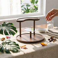 Three-Tier Desktop Storage Rack Compact Round Base Storage Rack Space Saving