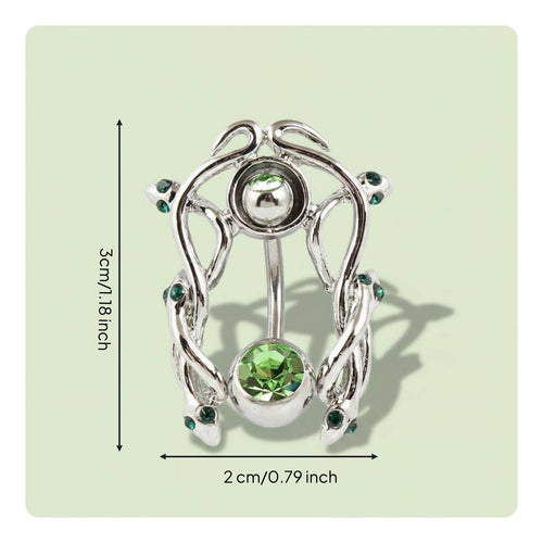 Snake Belly Button Hoop Dangling Design Curved Navel Barbell for Women
