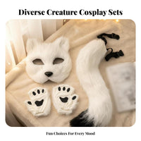 2 Pieces Fingerless talon Gloves Furry Texture creature Paw Gloves Warm and Soft