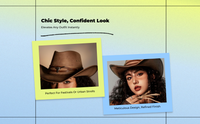 Leather Cowboy Hat, Wide Brim, Western, Sun Protection