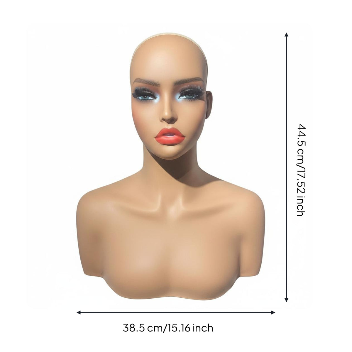 PVC Mannequin Head Multi Function Hairpiece Head Mannequin Sturdy Half Body Hairpiece Stand for Salon Workers