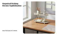 Light Luxury Design Iron Makeup Stand Space Saver Double Layer Cosmetic Rack Long-Lasting Material for Women, Bedroom