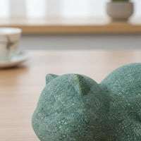 Minimalist Design Sandstone Cat Figurine Good Luck Charm Cute Cat Sculpture Handheld Size for Office, Bookshelf, Tea Table