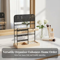 Jewelry Display Stand Modern Design Earring and Necklace Holder Earring Holder Rack with Tray Stable Base for Dressing Table
