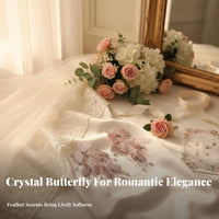 2 Pieces Rosy Fairy Hair Barrette S Sweet Design Wedding Fairy Hairpins Feather Hair Barrette Elegant Design for Weddings