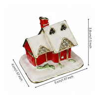 Christmas House Jewelry Box Decorative Winter House Jewelry Holder Box