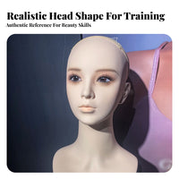 Pierced Ears Hairpiece Mannequin Bust Makeup Display Bust Smooth