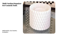 Lidded Rotating Brush Cylinder 360-Degree Rotation for Vanity, Dressing Table
