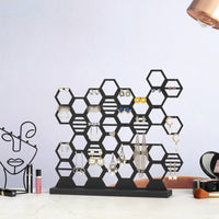 Earring Stand Stable Base Wooden Earring Holder Easy to Assemble Jewelry Display for Dressing Table