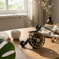 Round Spool Reel Foam Grips Micro Lead Fishing Reel Gold and Black Finish