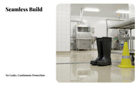 Non-Slip Fleece Lined Rain Boots Single-Piece Molding Waterproof Medium Calf Boots Keep Warm for Farmers, Fishermen, Rainy Days, Outdoors