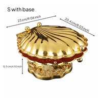 Golden Shell Candy Box Luxury Design Decorative Seashell Container for Entryway