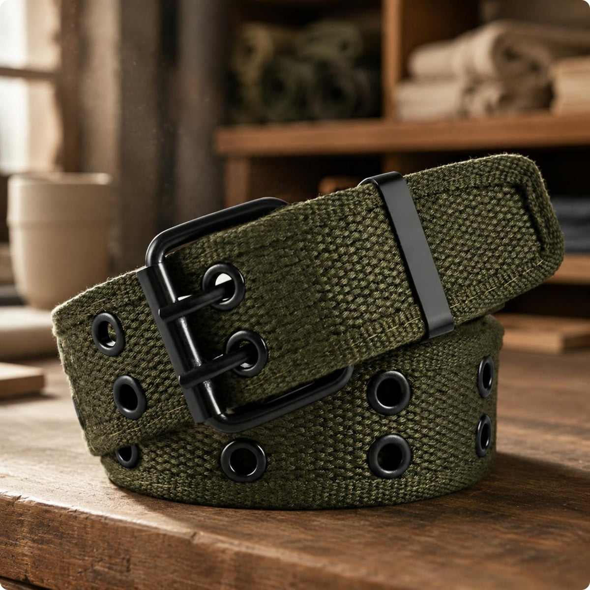 Woven Canvas Belt Tapered Tip Wearing Accessory Casual Design for Workwear
