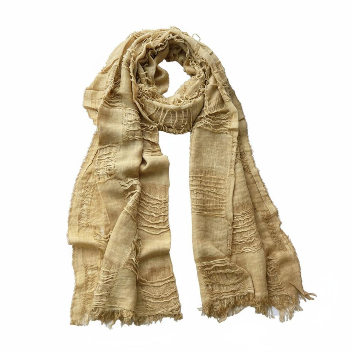 Tattered Desolate Wrap Tassel Scarf Distressed Look for Women, Adults