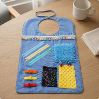 Sensory Activity Apron Multi-Texture Wearable Aid Interactive Features