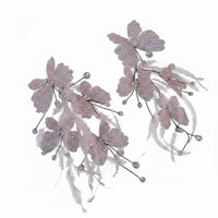 2 Pieces Rosy Fairy Hair Barrette S Sweet Design Wedding Fairy Hairpins Feather Hair Barrette Elegant Design for Weddings