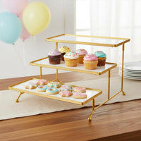 3 Tier Dessert Display Stand Sturdy Metal Frame Tableware for Birthday Party