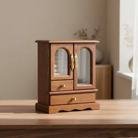 Glass Door Jewelry Cabinet Raised Base Home Organizer Large Capacity