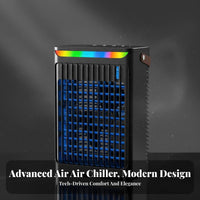 Colorful Night Light Desktop Water Cooling Fan 5 Speed Settings Portable Air Cooler Fan Adjustable Airflow for Office, Bedroom, Dorm Room