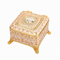 Decorative Jewelry Box Faceted Ornament Decor Item Fitted Lid