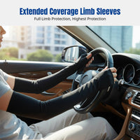 Ice Silk Arm Sleeves, Sun Protection, Extended Thumb Hole, Cycling Sports, Unisex, Spandex Lycra, Solid Color
