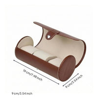Cylindrical Watch Box Three-Slot PU Leather Watch Box Pillow Inserts