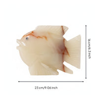 Koi Fish Sculpture Jademineral-Like Fish Figurine Freestanding Sculptures for Living Room