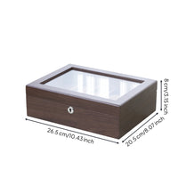 Wooden Watch Box Woodgrain Finish Storage Dark Brown