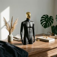 Male Mannequin with Arms Half-Body Mannequin Realistic Display Form for Photographers