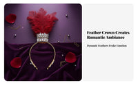 Crystal Feather Headdress Lively Feathers Gothic Performance Girl Headpiece Performance Girl Feather Headpiece Dramatic Effect