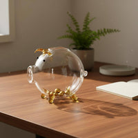 Clear Glass Piggy Bank Small Size Glass Piggy Bank Mini Pig Coin Box Sleek Feel Transparent Piglet Figurine for Nursery