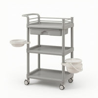 3-Tier Utility Cart Compact Three Tier Rolling Cart Smooth for Beauticians