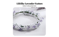 Simulated Lavender Flower Lilac Floral Headband, Beach Holiday, Photo Prop, Unisex, Bulk