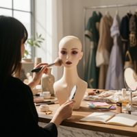 Mannequin Head with Shoulders Smooth Hairpiece Display Mannequin Long-Lasting