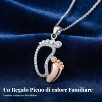 Big and Small Feet Pendant Necklace Sentimental Gift Mom and Baby Feet Necklace