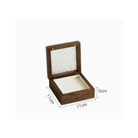 Jewelry Box with Window Padded Jewelry Box Wood Grain for Dresser, Women