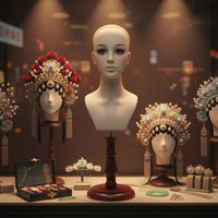 Hairpiece Display Head PVC Female Model Head with Makeup Lifelike Features for Salon