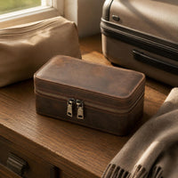 Zip-Around Watch Case Stitched Watch Storage Box Portable
